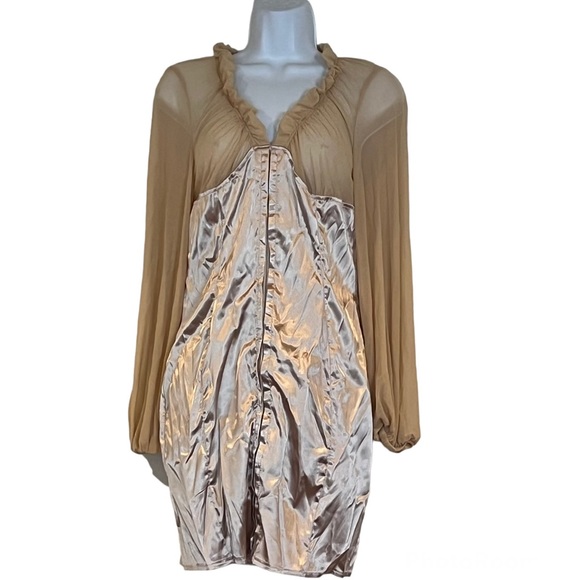 Dresses & Skirts - Women Mesh Sleeve Bardot Dress